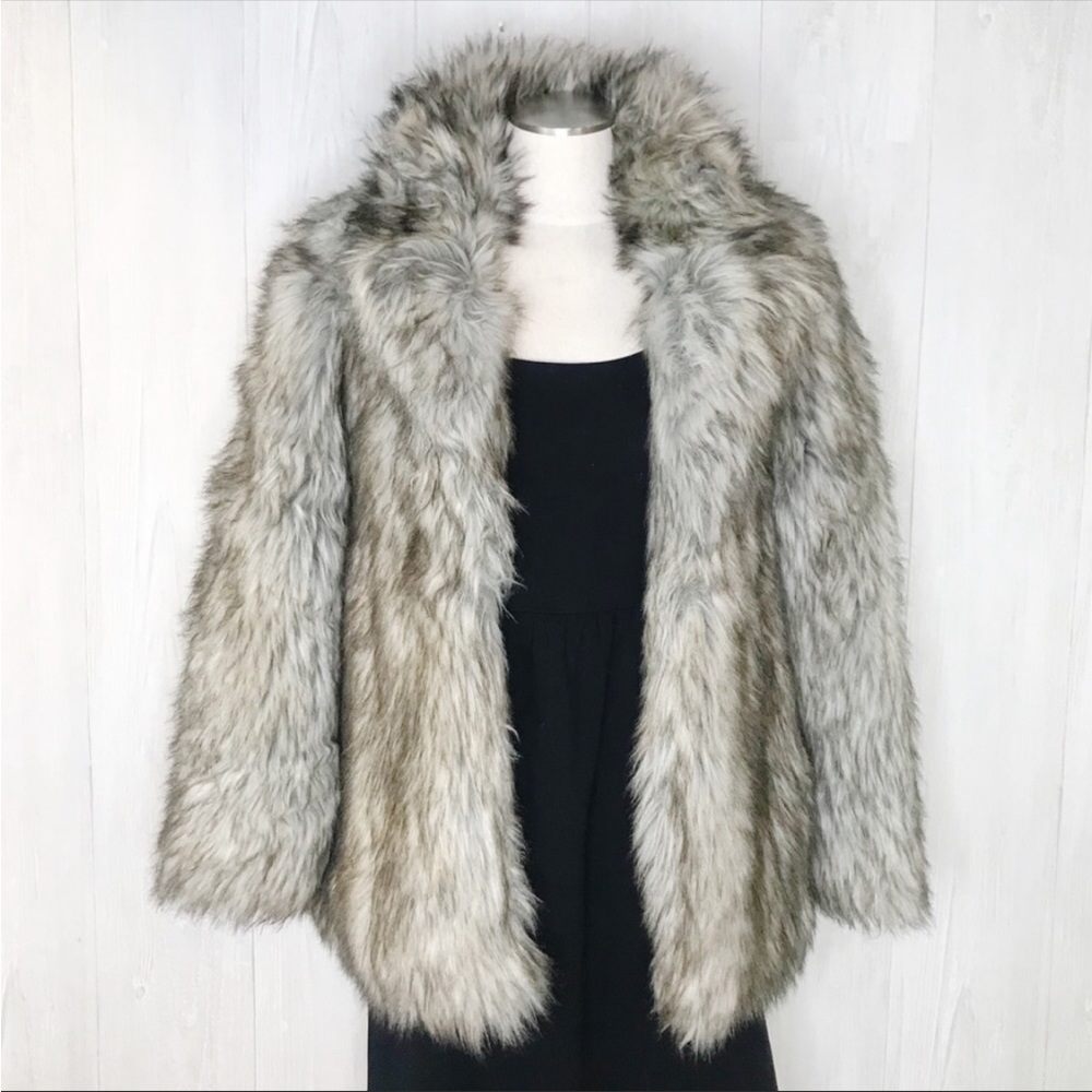 Betsey Johnson Silver Fox Coat L